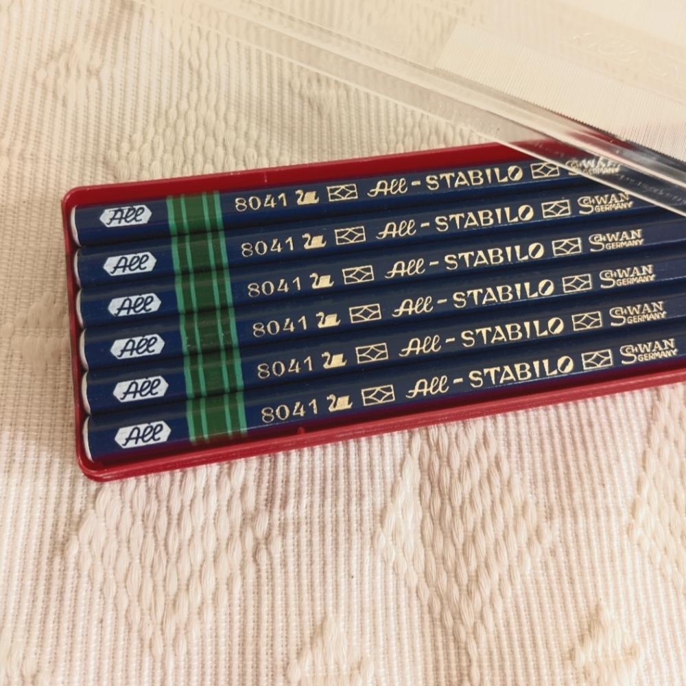 Vintage Pencils Schwan Stabilo in blue all surface water soluble pencils